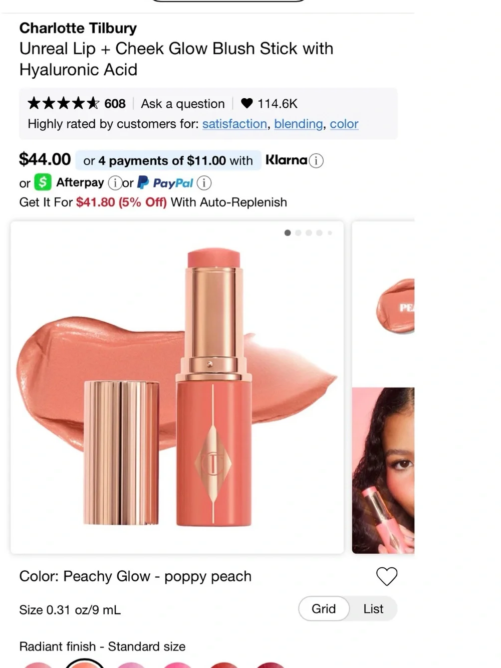 Charlotte Tilbury Unreal Blush Healthy Glow Stick - Coral